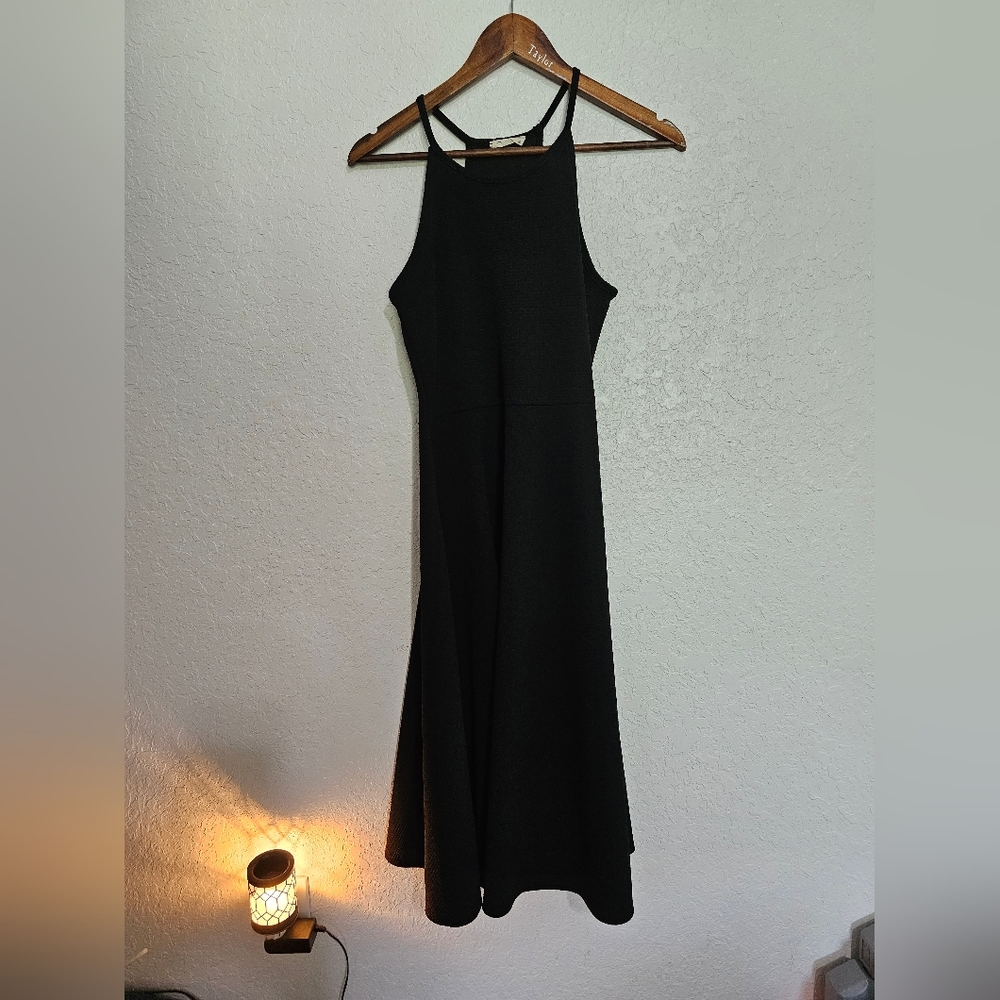 Black halter style dress
